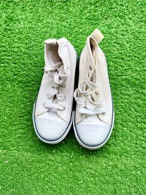 Polo Ralph Lauren White Canvas High-Top Sneakers Kids' US 13